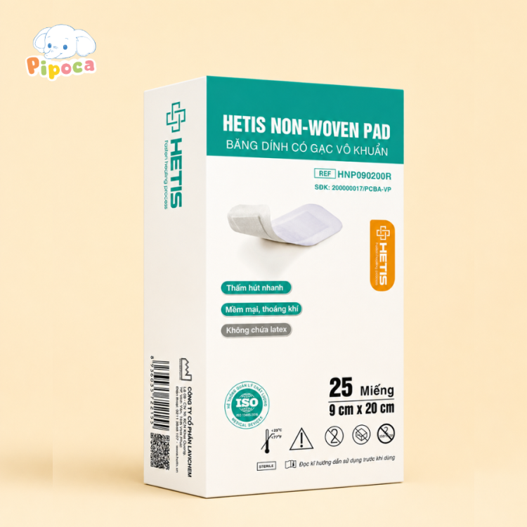 Miếng dán vết mổ sau sinh Hetis Non-woven Pad