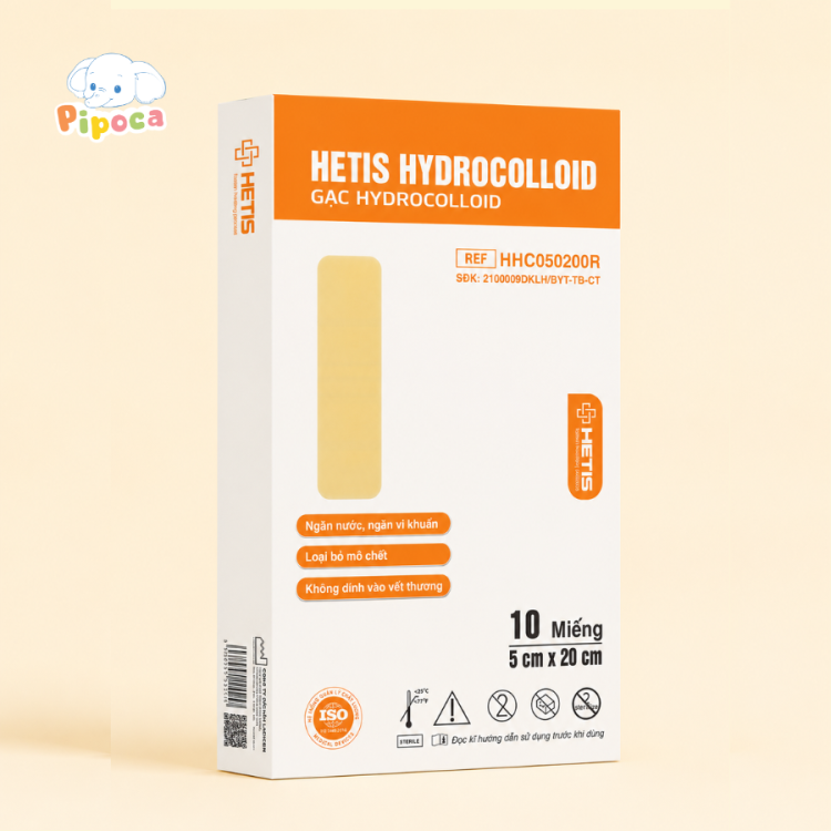 Miếng dán vết mổ sau sinh hỗ trợ liền sẹo Hetis Hydrocolloid